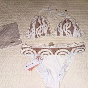 PQ Swim WATER LILY LACE TRI BIKINI TOP - Size D